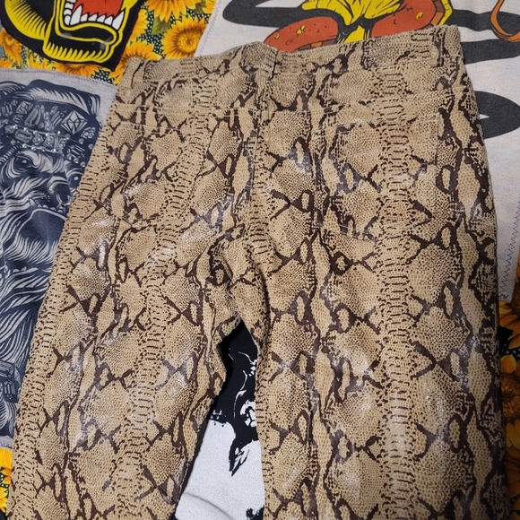DOUBLE STANDARD CLOTHING Archive Genuine Pig Leather Snake Skin Pants Lined - Picture 9 of 12